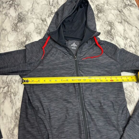 prAna Women's Charcoal Camelia Zip Hoodie Ruched Gray Space Dye size medium - Picture 6 of 8